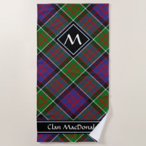 Clan MacDonald of Clanranald Tartan Beach Towel