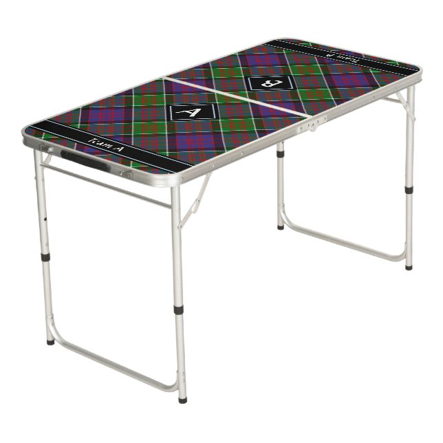 Clan MacDonald of Clanranald Tartan Beer Pong Table (Angled)