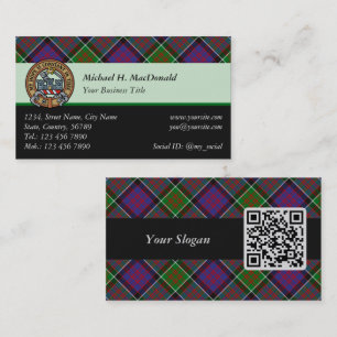 Clan MacDonald of Clanranald Tartan Business Card