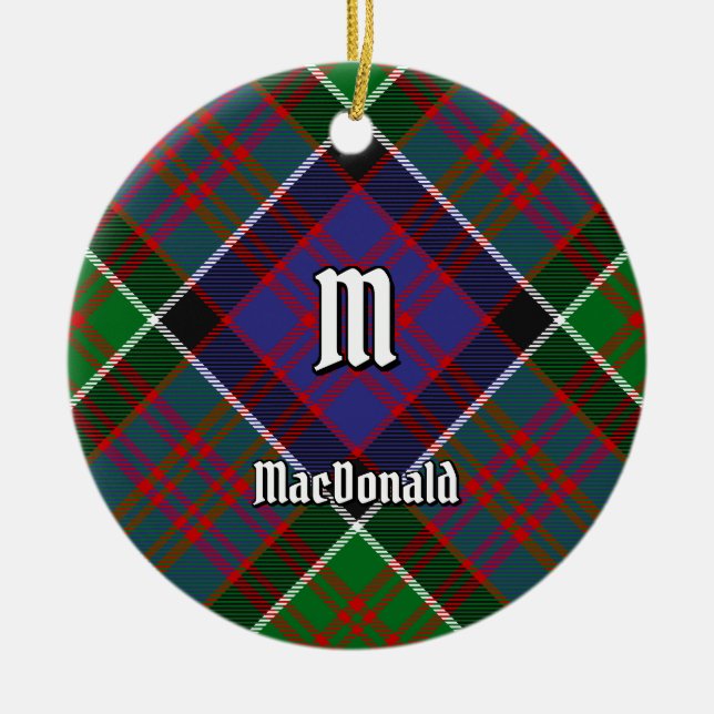 Clan MacDonald of Clanranald Tartan Ceramic Ornament (Front)