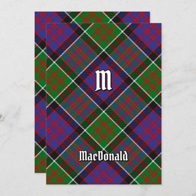Clan MacDonald of Clanranald Tartan Invitation (Front/Back)