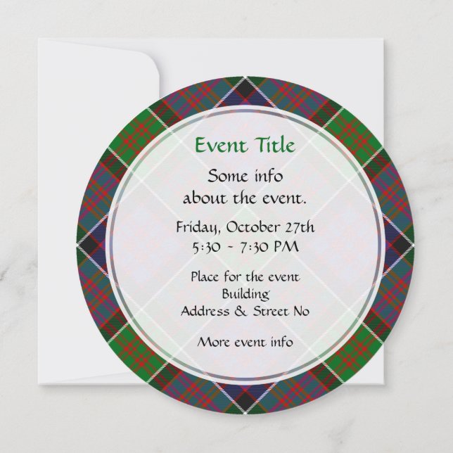 Clan MacDonald of Clanranald Tartan Invitation (Back)