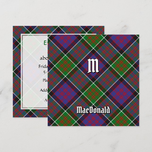 Clan MacDonald of Clanranald Tartan Invitation (Front/Back)