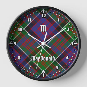 Clan MacDonald of Clanranald Tartan Large Clock