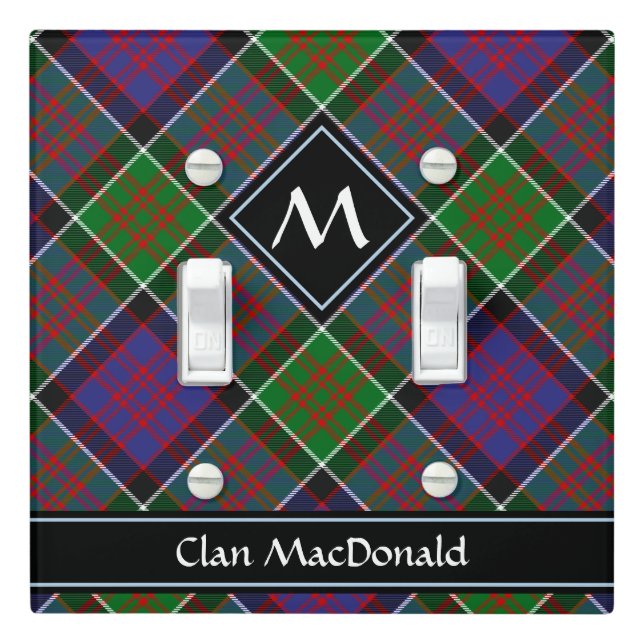 Clan MacDonald of Clanranald Tartan Light Switch Cover (In Situ)