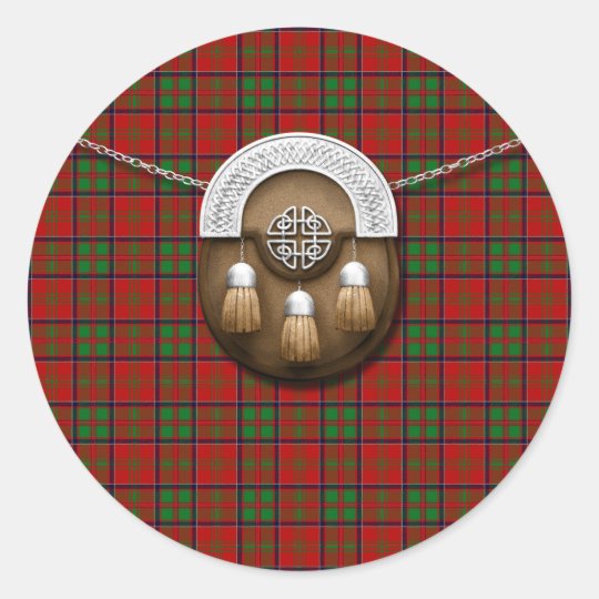 Clan MacDonald Of Glencoe Tartan And Sporran Classic Round Sticker