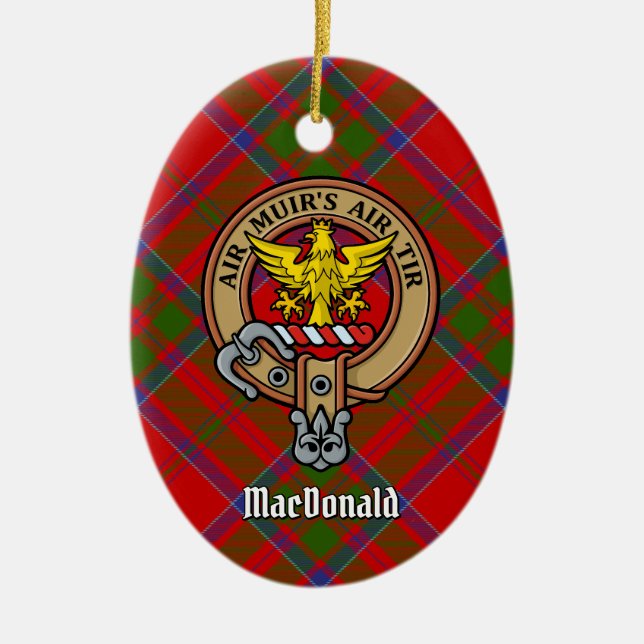 Clan MacDonald of Keppoch Crest Ceramic Ornament (Front)