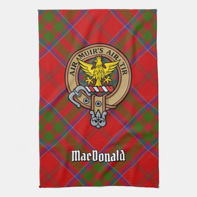 Clan MacDonald of Keppoch Crest Kitchen Towel (Vertical)