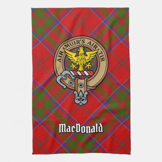 Clan MacDonald of Keppoch Crest Kitchen Towel (Vertical)