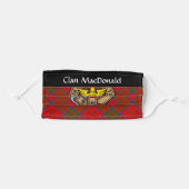 Clan MacDonald of Keppoch Crest over Tartan Adult Cloth Face Mask (Front, Folded)
