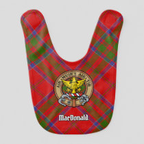 Clan MacDonald of Keppoch Crest over Tartan Baby Bib