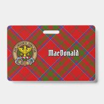 Clan MacDonald of Keppoch Crest over Tartan Badge