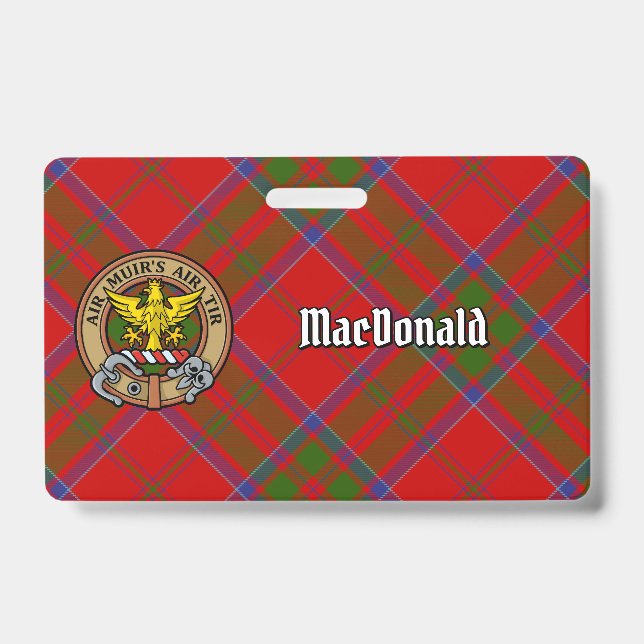 Clan MacDonald of Keppoch Crest over Tartan Badge (Front)