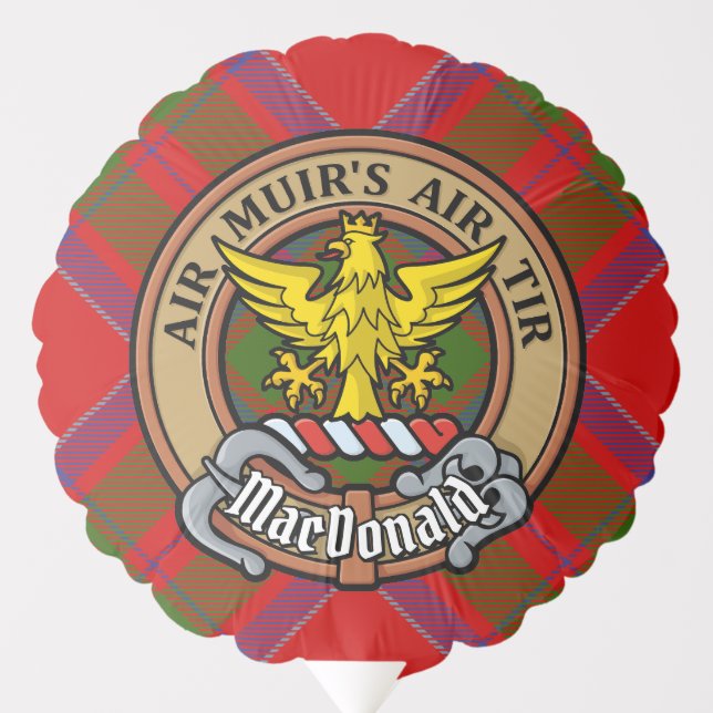 Clan MacDonald of Keppoch Crest over Tartan Balloon (Front)