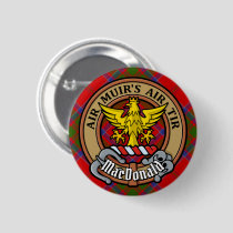 Clan MacDonald of Keppoch Crest over Tartan Button