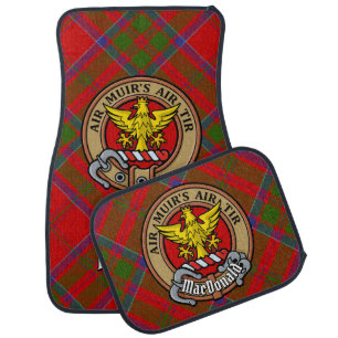 Clan MacDonald of Keppoch Crest over Tartan Car Floor Mat