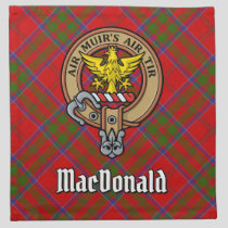 Clan MacDonald of Keppoch Crest over Tartan Cloth Napkin