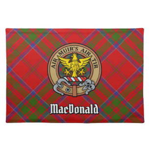 Clan MacDonald of Keppoch Crest over Tartan Cloth Placemat