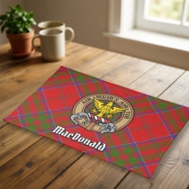 Clan MacDonald of Keppoch Crest over Tartan Cloth Placemat