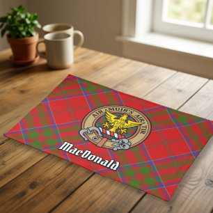 Clan MacDonald of Keppoch Crest over Tartan Cloth Placemat