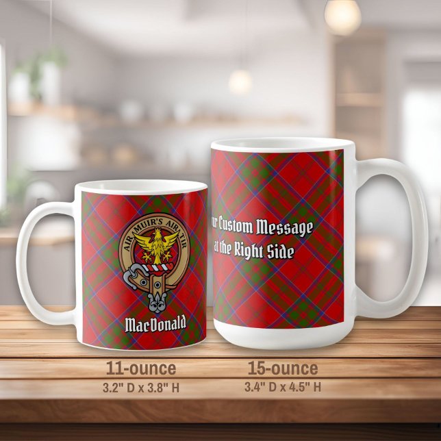 Clan MacDonald of Keppoch Crest over Tartan Coffee Mug (Creator Uploaded)