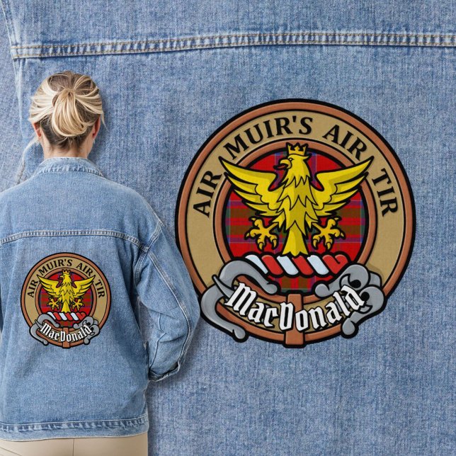 Clan MacDonald of Keppoch Crest over Tartan Denim Jacket (Creator Uploaded)
