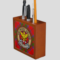 Clan MacDonald of Keppoch Crest over Tartan Desk Organizer