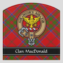 Clan MacDonald of Keppoch Crest over Tartan Door Sign