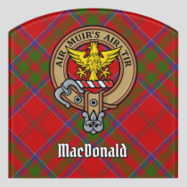 Clan MacDonald of Keppoch Crest over Tartan Door Sign