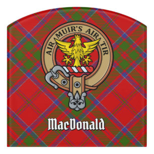 Clan MacDonald of Keppoch Crest over Tartan Door Sign