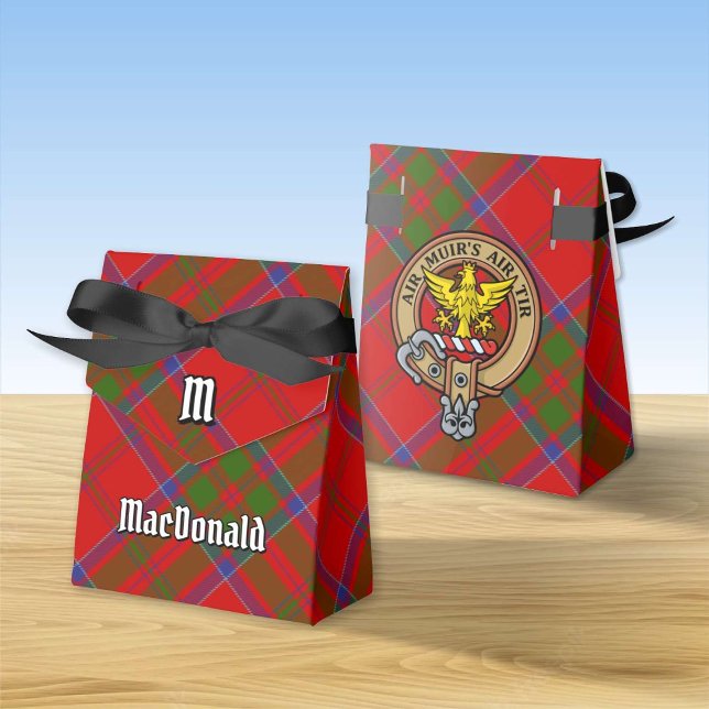 Clan MacDonald of Keppoch Crest over Tartan Favor Boxes (Creator Uploaded)