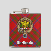 Clan MacDonald of Keppoch Crest over Tartan Flask