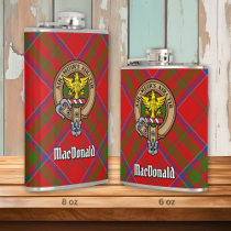 Clan MacDonald of Keppoch Crest over Tartan Flask