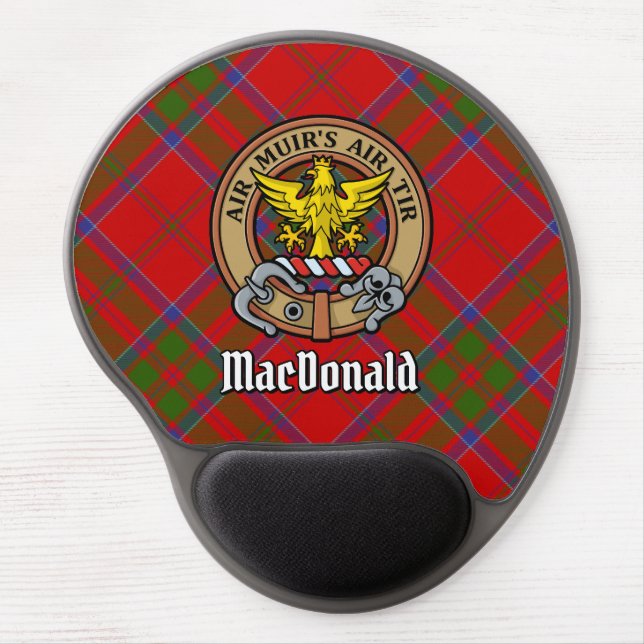 Clan MacDonald of Keppoch Crest over Tartan Gel Mouse Pad (Front)