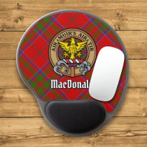 Clan MacDonald of Keppoch Crest over Tartan Gel Mouse Pad