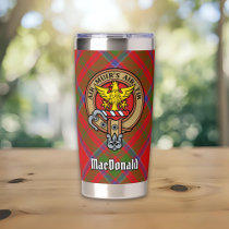 Clan MacDonald of Keppoch Crest over Tartan Insulated Tumbler