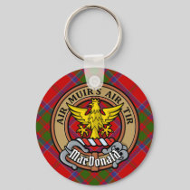 Clan MacDonald of Keppoch Crest over Tartan Keychain