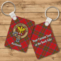 Clan MacDonald of Keppoch Crest over Tartan Keychain