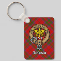 Clan MacDonald of Keppoch Crest over Tartan Keychain