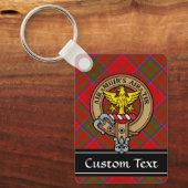 Clan MacDonald of Keppoch Crest over Tartan Keychain (Front)