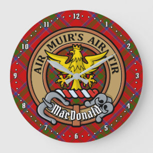 Clan MacDonald of Keppoch Crest over Tartan Large Clock