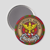 Clan MacDonald of Keppoch Crest over Tartan Magnet