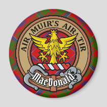 Clan MacDonald of Keppoch Crest over Tartan Magnet