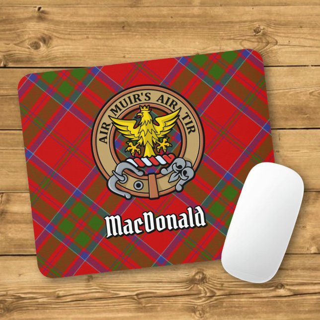 Clan MacDonald of Keppoch Crest over Tartan Mouse Pad (Creator Uploaded)