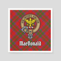 Clan MacDonald of Keppoch Crest over Tartan Napkins