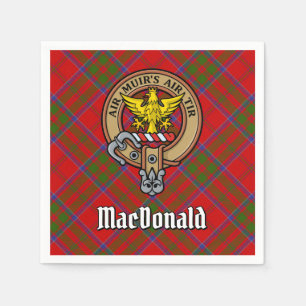 Clan MacDonald of Keppoch Crest over Tartan Napkins