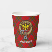 Clan MacDonald of Keppoch Crest over Tartan Paper Cups
