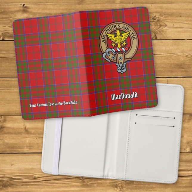 Clan MacDonald of Keppoch Crest over Tartan Passport Holder (Creator Uploaded)