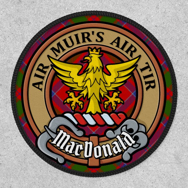 Clan MacDonald of Keppoch Crest over Tartan Patch (Front)