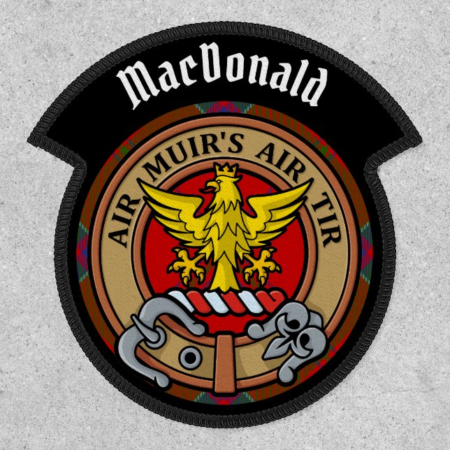 Clan MacDonald of Keppoch Crest over Tartan Patch (Front)